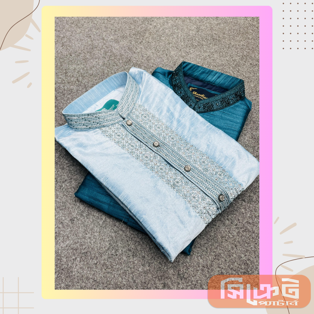 এক্সক্লুসিভ ডিজাইনার পাঞ্জাবি | রিচ এমব্রয়ডারি | প্রিমিয়াম ফ্যাব্রিক - Image 5