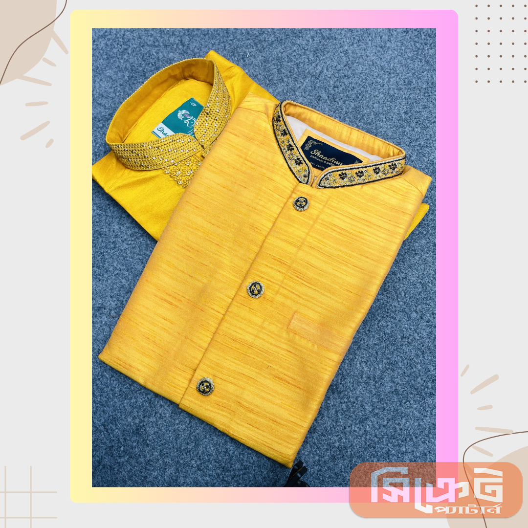 এক্সক্লুসিভ ডিজাইনার পাঞ্জাবি | রিচ এমব্রয়ডারি | প্রিমিয়াম ফ্যাব্রিক - Image 8